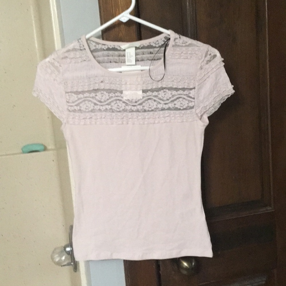 Baby pink Lacey tee shirt